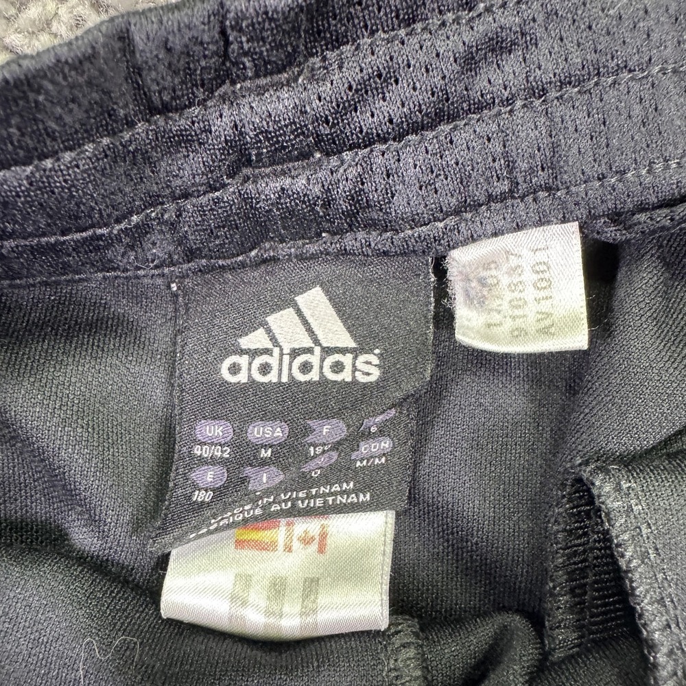 Adidas Track Pants Mens Medium Black Knit Elastic Waist Zip Hem 3 Stripe Logo - Picture 6 of 15